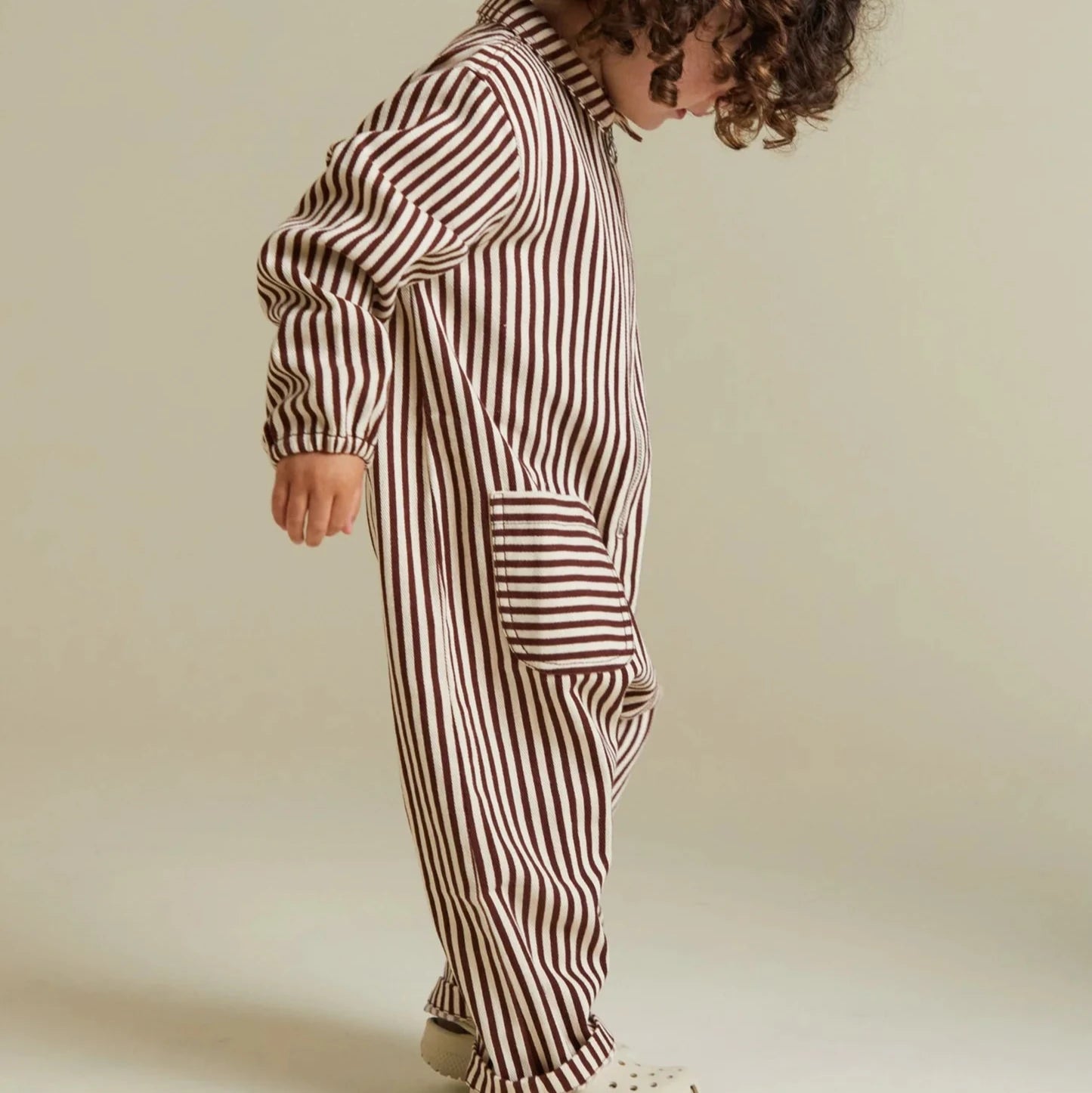 Syd Maroon Stripe Boilersuit Overall